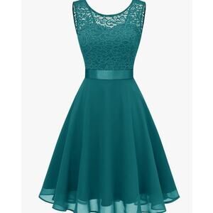 Women's 2XL Bell Sleeve Cocktail Modest Dress GREEN